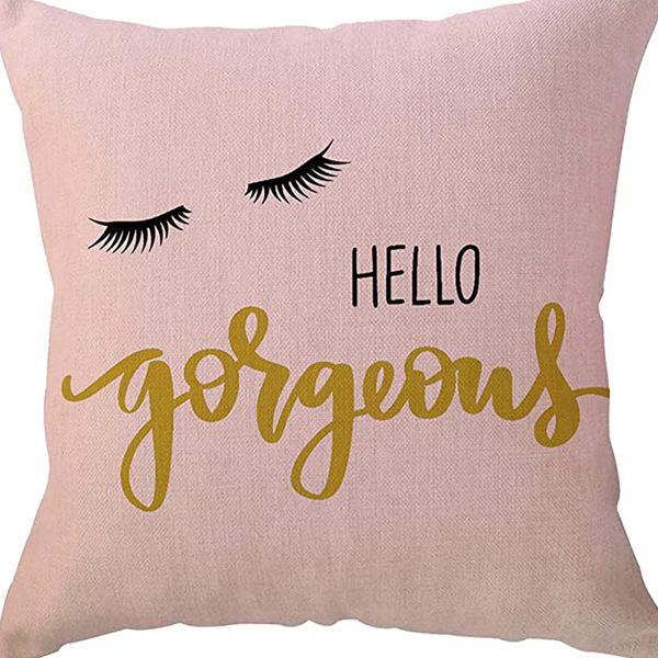 

New Letters Love Print Pillow Cover Linen Peach Leather Velvet Sofa Living Room Bedroom Cushion Cover Premium Durable 45 * 45Cm (without pillow core)
