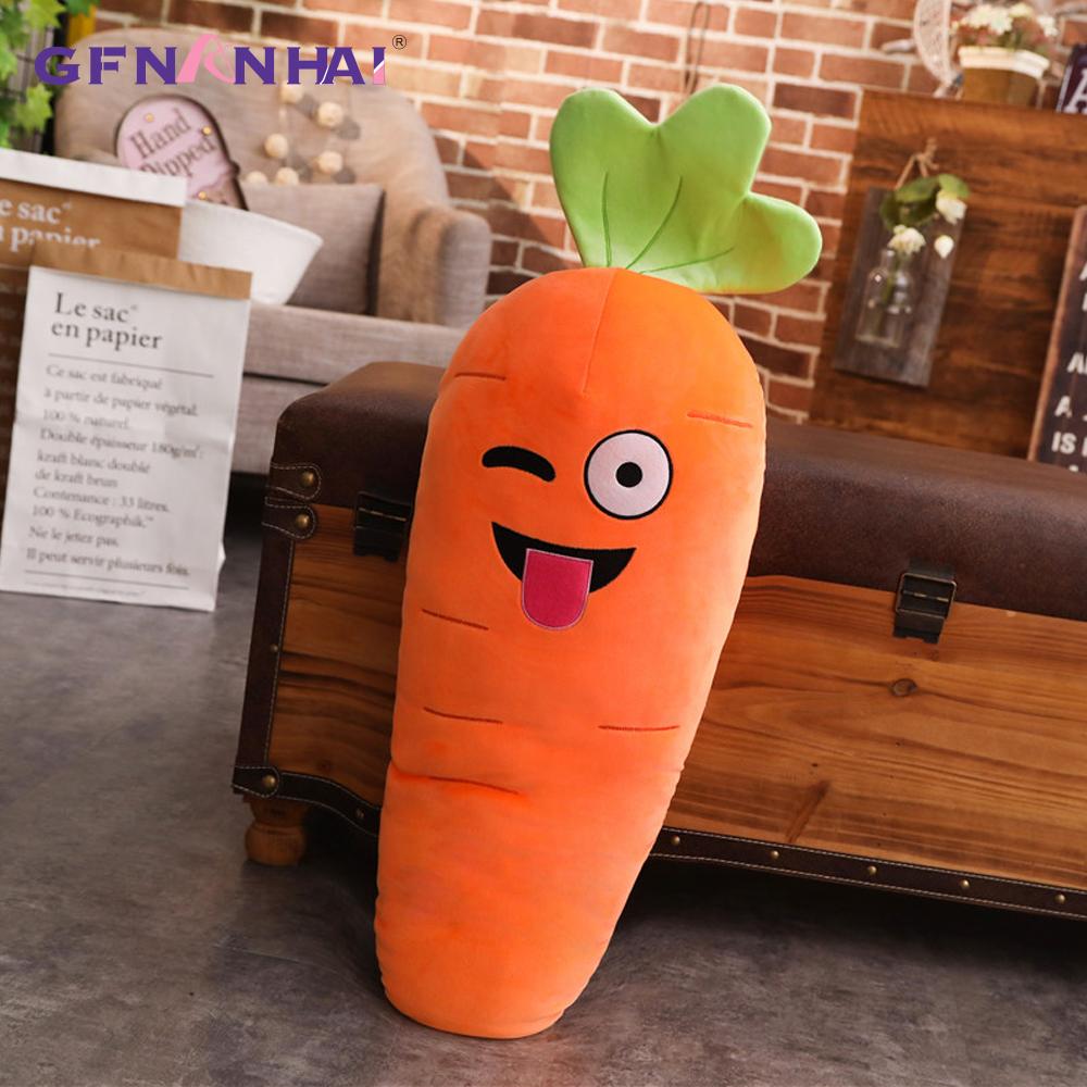 1Pc 457090Cm Cartoon Smile Carrot Plush Toy Cute Simulation Vegetable Carrot Pillow Dolls Stuffed Soft Toys For Children Gift