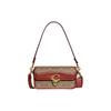 Studio Rindsleder Umhängetasche, Kleine Quadratische Tasche, Tragbare Crossbody-Tasche, Umhängetasche Klein Damen Braun Rot