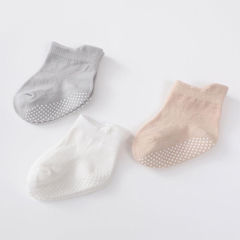 Floor Socks Solid Color Socks Non Slip Knitted Baby Socks Breathable Socks for Stable Step & Reduced Falling Risks