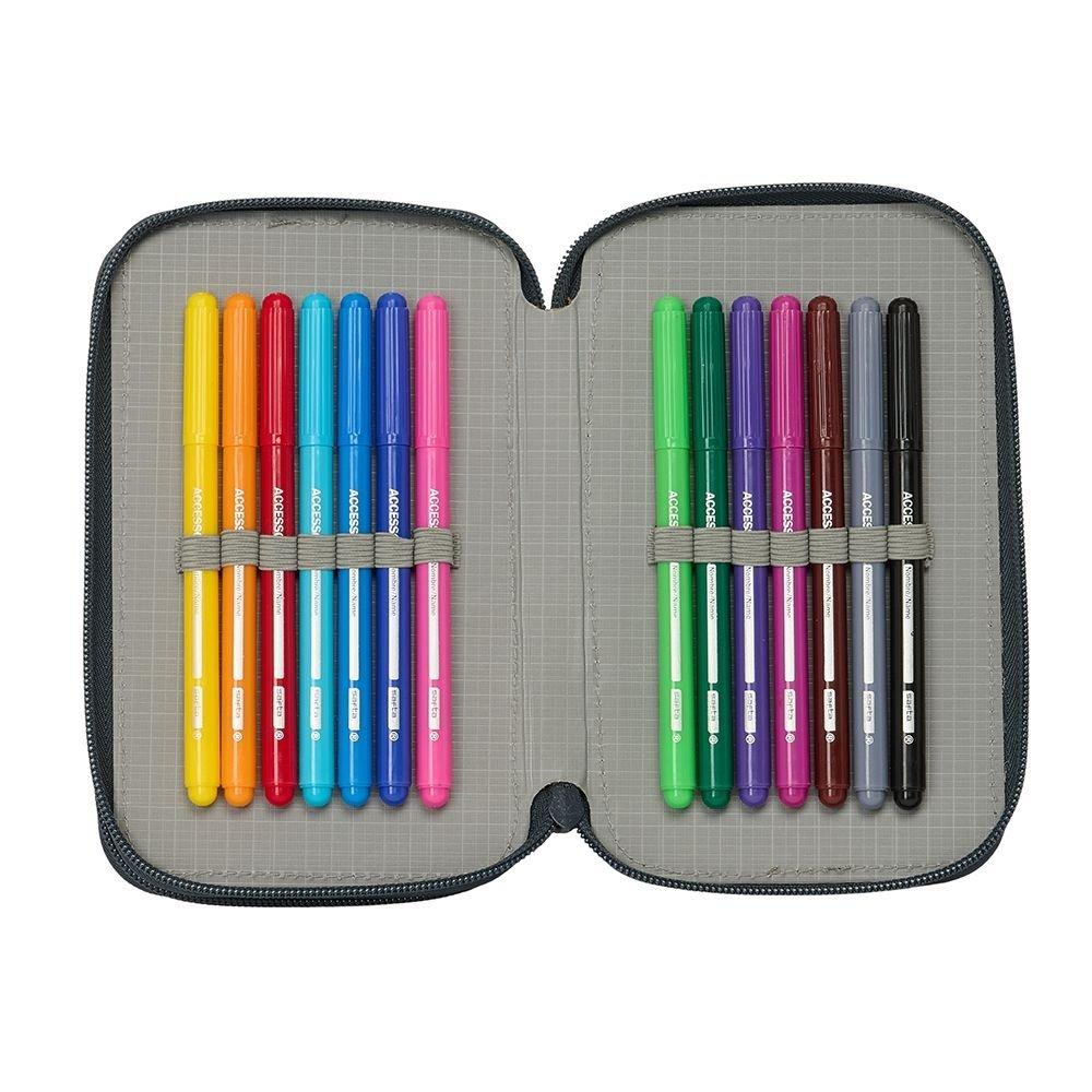 Real Madrid pencil case with equipment triple filled pencil case 37 pcs 412554857 multicolor