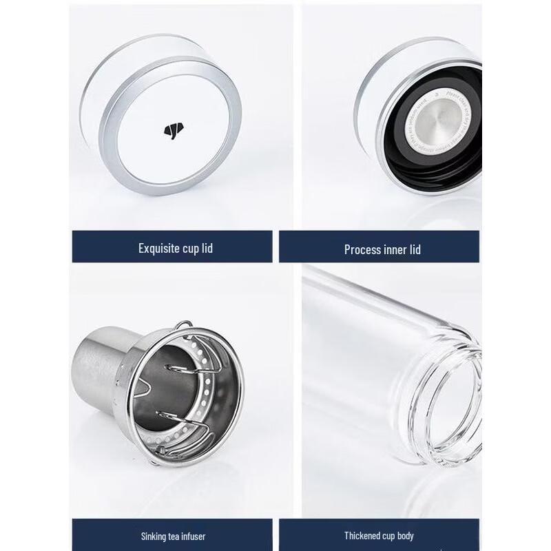 Wanxiang Double-Layer Glass Tea Infuser Mug
