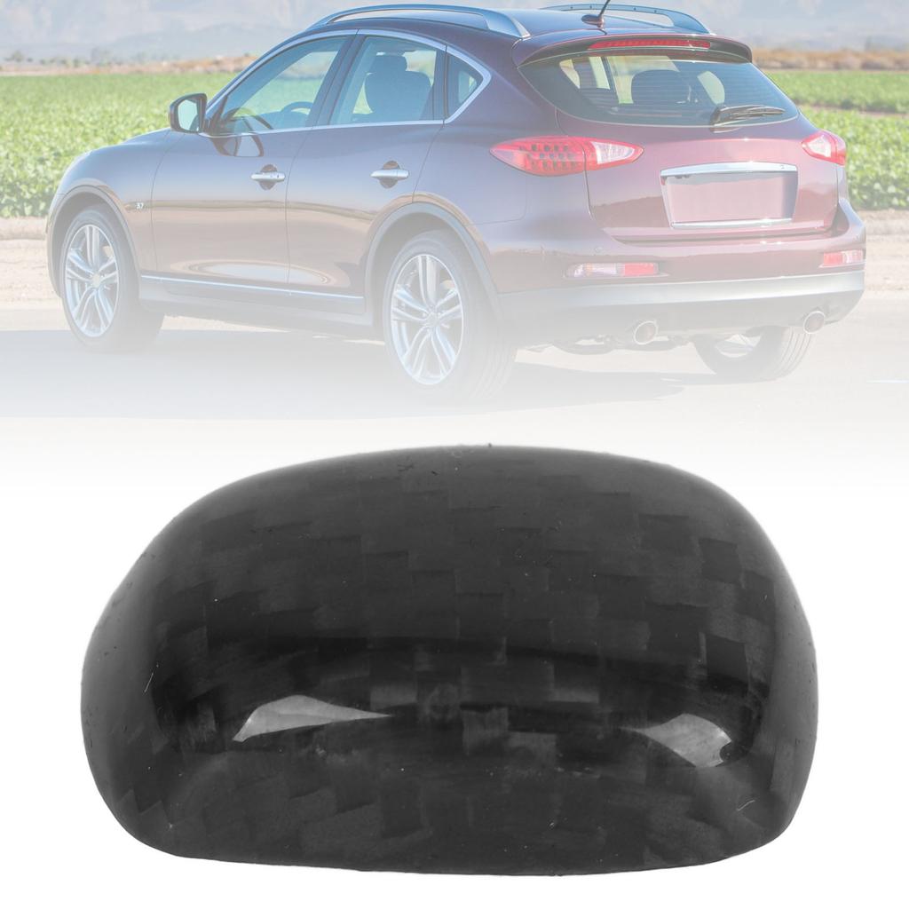Gear Knob Unlock Button Cov Carbon Lev Unlock Button Trim Replacement for G37 FX35 QX70 QX50