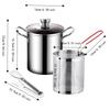 304 Stainless Steel Deep Fryer with Filter Basket Soup Pot Deep Frying Pot  Dormitory