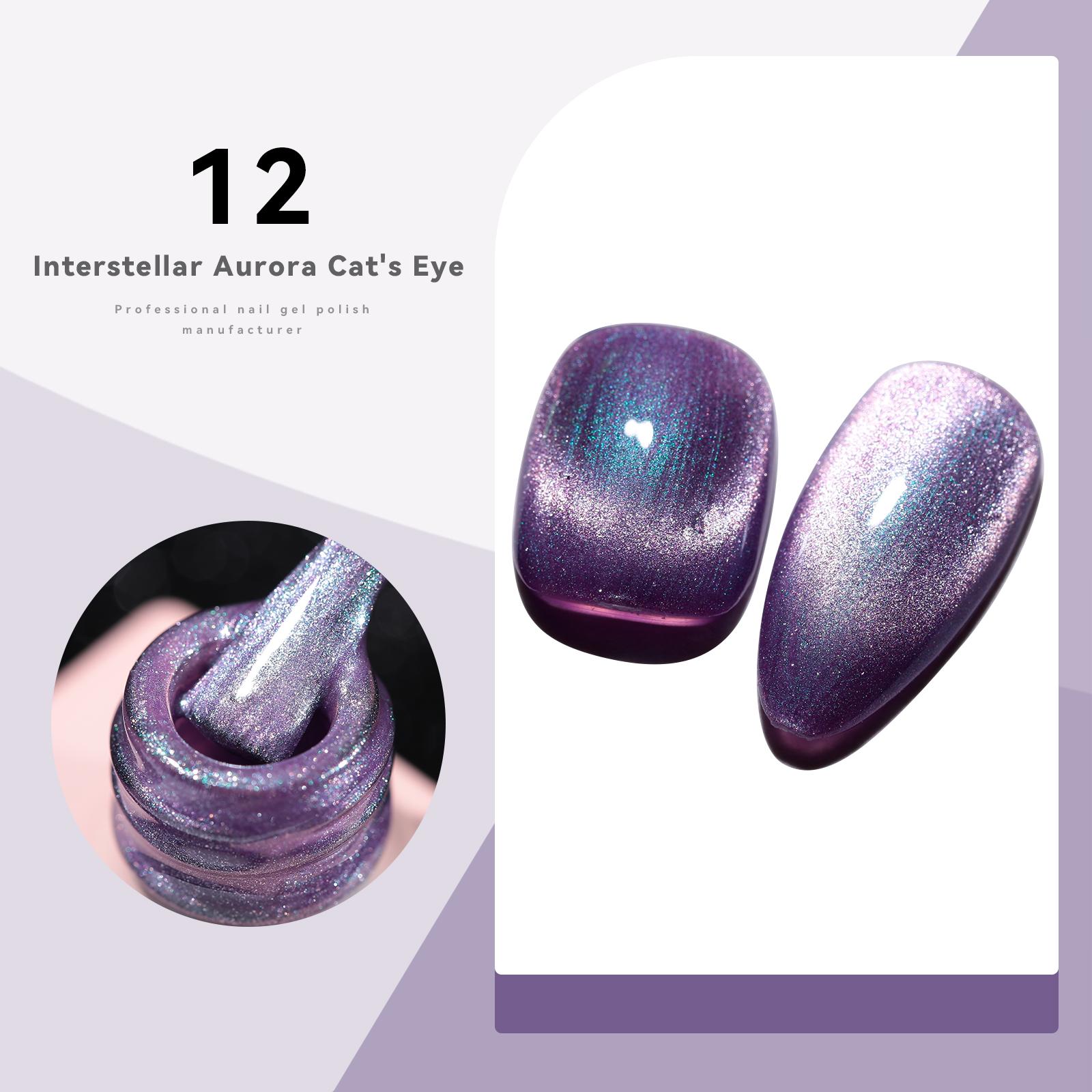 

BEAU COLOR 1 шт. 15 мл 12 цветов Универсальный Aurora Cat Eye Gel Polish Collection Цветной UV/LED Soak Off Nail Gel Polish для маникюрного салона
