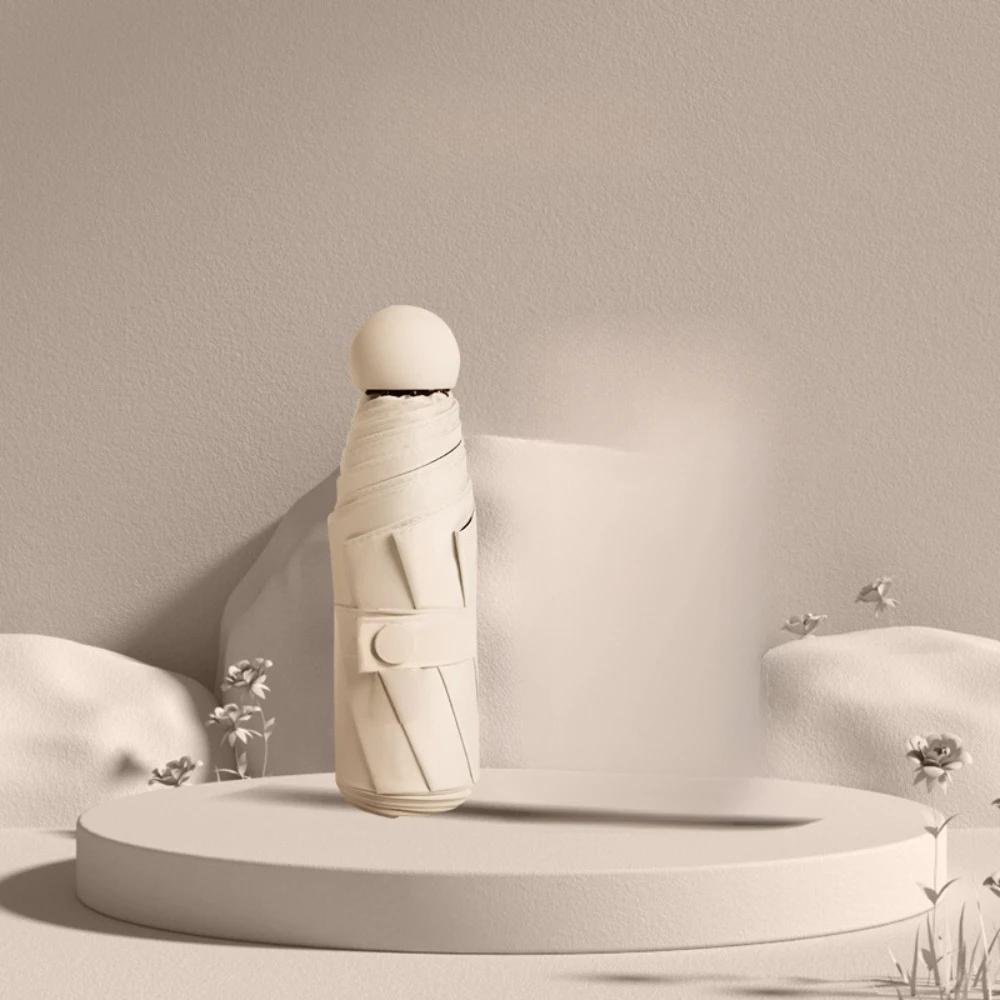 Outdoor Folding Five Fold Umbrella, Weather Resistant Mini Sun Protection Umbrella, Portable Pocket Umbrella