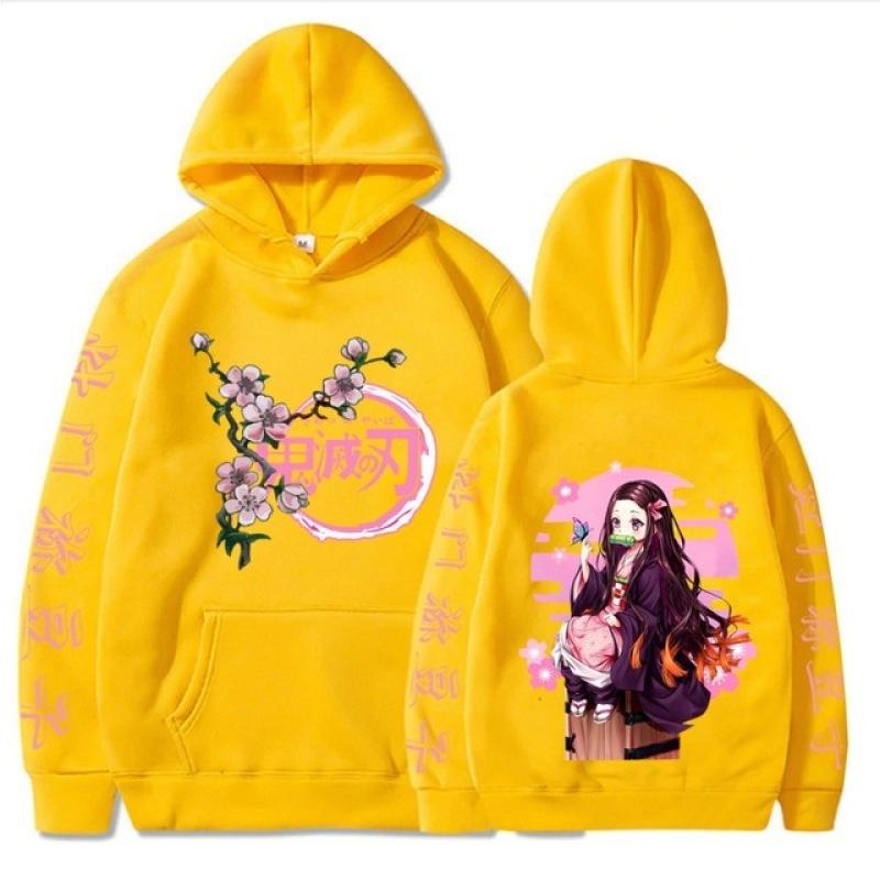 

Толстовка Demon Slayer 90-х років Аніме Kamado Nezuko Printing Модний світшот з капюшоном Kimetsu No Yaiba Вуличний одяг Пуловери Sudadera L