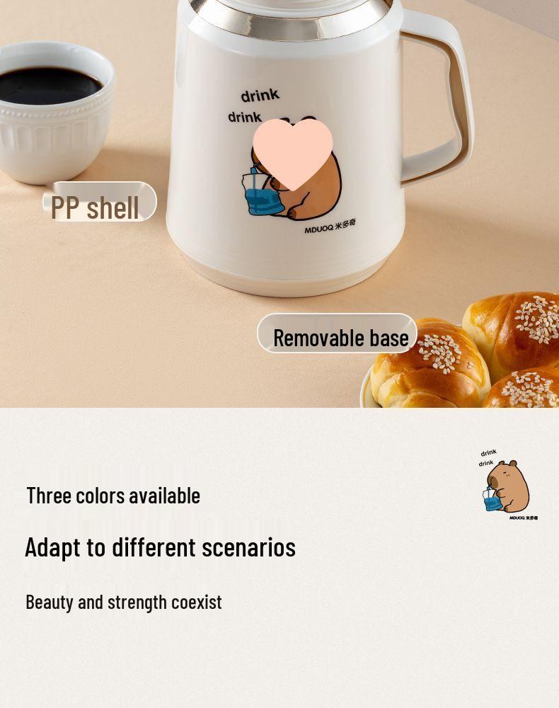 Capybara Thermal Hot Water Bottle: Insulated, Cool-Keeping & Heat-Preserving Large Thermos.