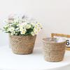S/M/L Straw Weaving Flower Plant Pot Decorative Flowerpot Storage Baskets Flower Basket  Outdoor