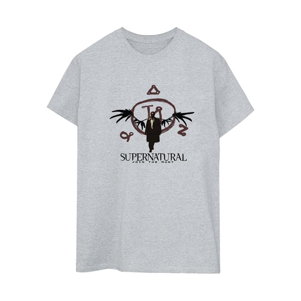 Supernatural Womens/Ladies Wings Cotton Logo Boyfriend T-Shirt