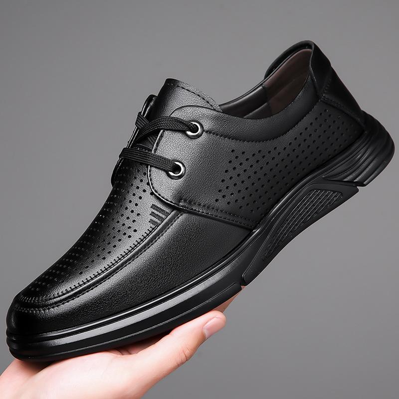 

Модные туфли с перфорацией для весны-лета, деловые формальные туфли для мужчин, британские черные повседневные кожаные туфли, мужская мода, новая дизайнерская обувь, мужская 38