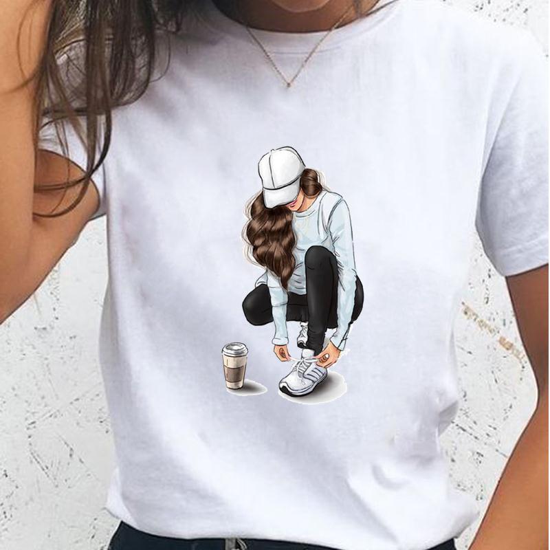 Women T-shirts Watercolor Female T Tee Cartoon Clothes 90s Trend Cute Short Sleeve Casual Shirt Fashion Top Graphic Tshirt