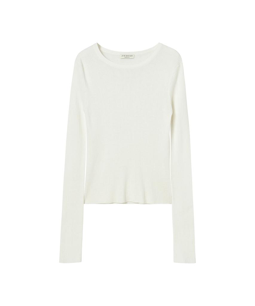 JE NE SAIS QUOI Rib Cashmere Knit + Shawl Muffler Set_ Ivory