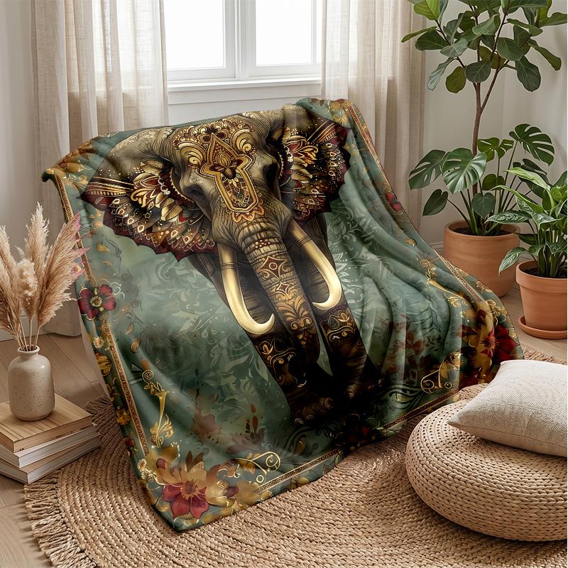 Giraffe, Lion, Elephant on Cloud with Stars Theme blanket Lightweight Warm Flannel Blanket Decorative Throw Blanket for Home Decoration
