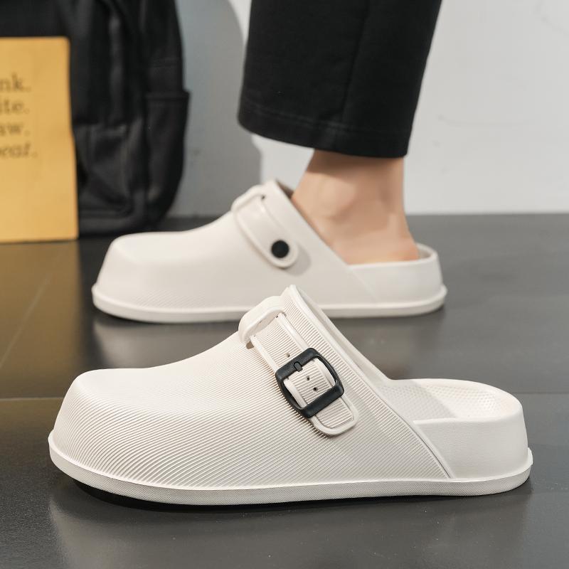 Summer Couple'S Lightweight Non Slip Slippers With Closed Toe Solid Color Sandals Fashionable And Niche Indoor Bathroom Slippers