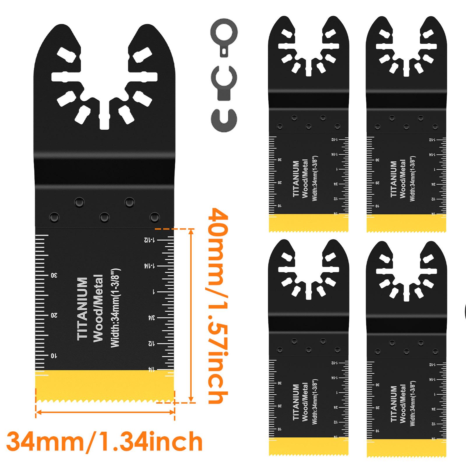 

5/6 шт. Колеблющиеся пильные полотна с титановым покрытием, многофункциональные полотна, колеблющиеся полотна, пильные полотна для быстрой резки металла, дерева, ПВХ