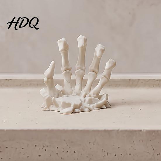 Human Skeleton Ornament Hand Figurine 3D Printed Realistic Bone Skull Sculpture Niche Gaming Room Decor Gothic Dark Aesthetic Desktop for