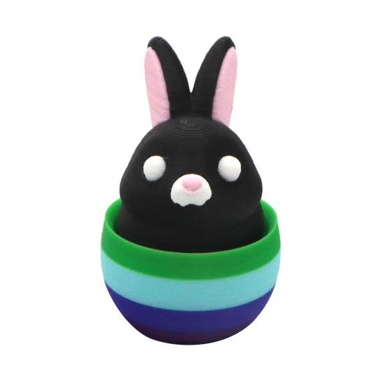 Ornament Ou Iepuraș de Paște Figurină Ou Colorată Imprimată 3D Breloc Jucărie Clicker pentru Deget Iepuraș Ornament Decorațiune de Sărbătoare Cadouri pentru Petrecere