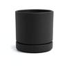 Greenship Flower Pot with Saucer, Size 5 (15.8cm), Stylish Matte Texture, Eco-Friendly Material, White-Gray (Black, Size 5)
