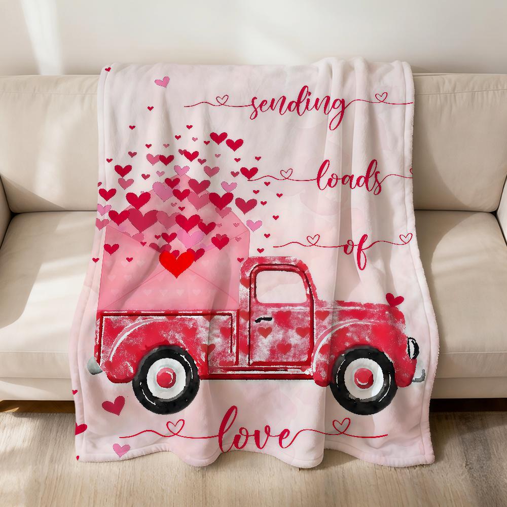 

Fashion Retro flower Christmas Red Truck Flannel soft warm plush blanket sofa living room pet hogar bed gift home Car portable 75x90cm