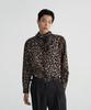 NOICE (Uni) Leopard Detachable Scarf Shirt - Beige