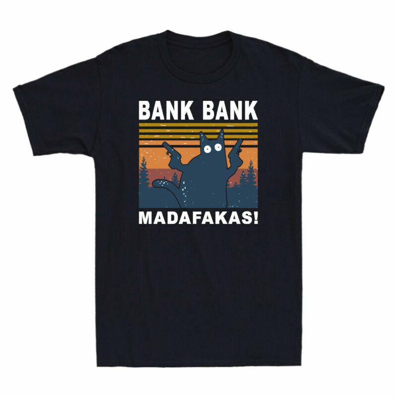 Cat Gun Shirt Bank Bank Vintage T With Madafaka (Pew Shirt Cat Black Pew) Funny S