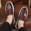 Fashion Black Men's Vulcanize Shoes Double Buckle Slip-On Brown Pu Leather Sneakers Shoes for Men with  Size 38-46