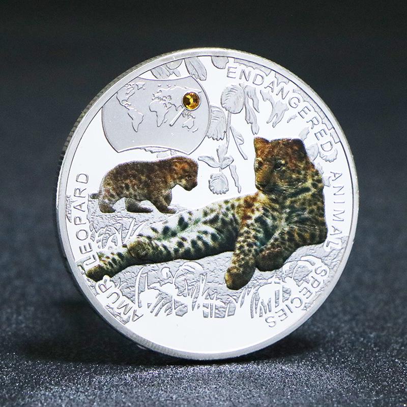 Zambia Wildlife Diamond-Studded Medal: Gorilla, Tiger, Blue Whale, Panda Souvenir Collection