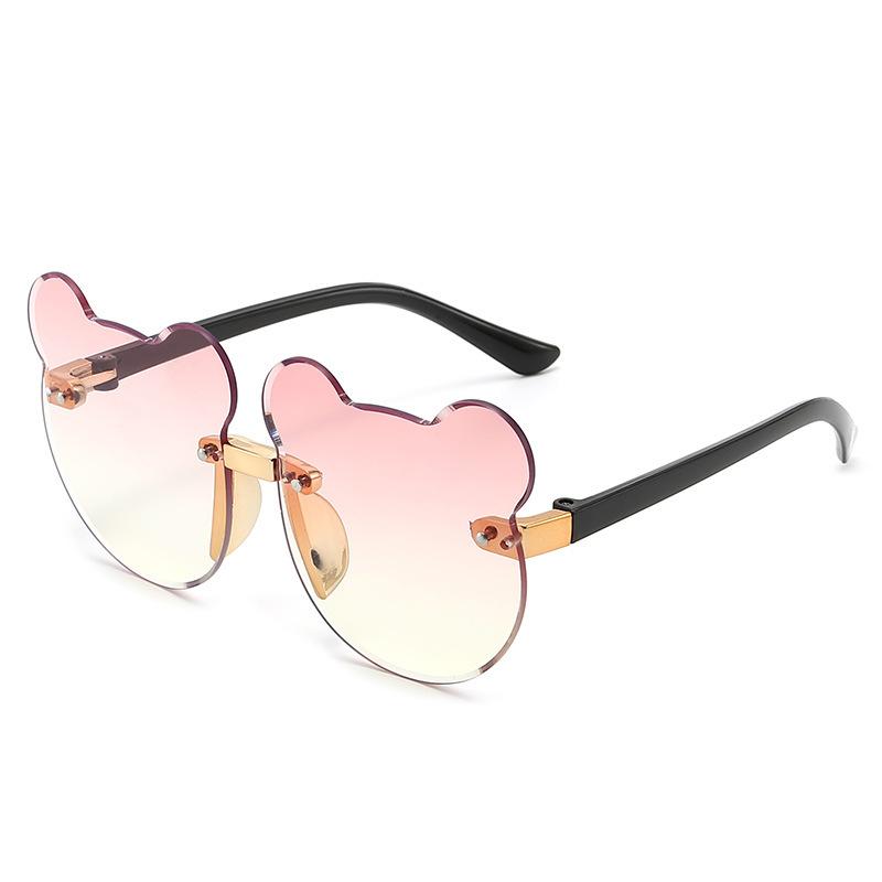New Children'S Bear Sunglasses Cartoon Copy Sunscreen Uv Protection Cute Baby Sunglasses Outdoor Cat Ear Frameless