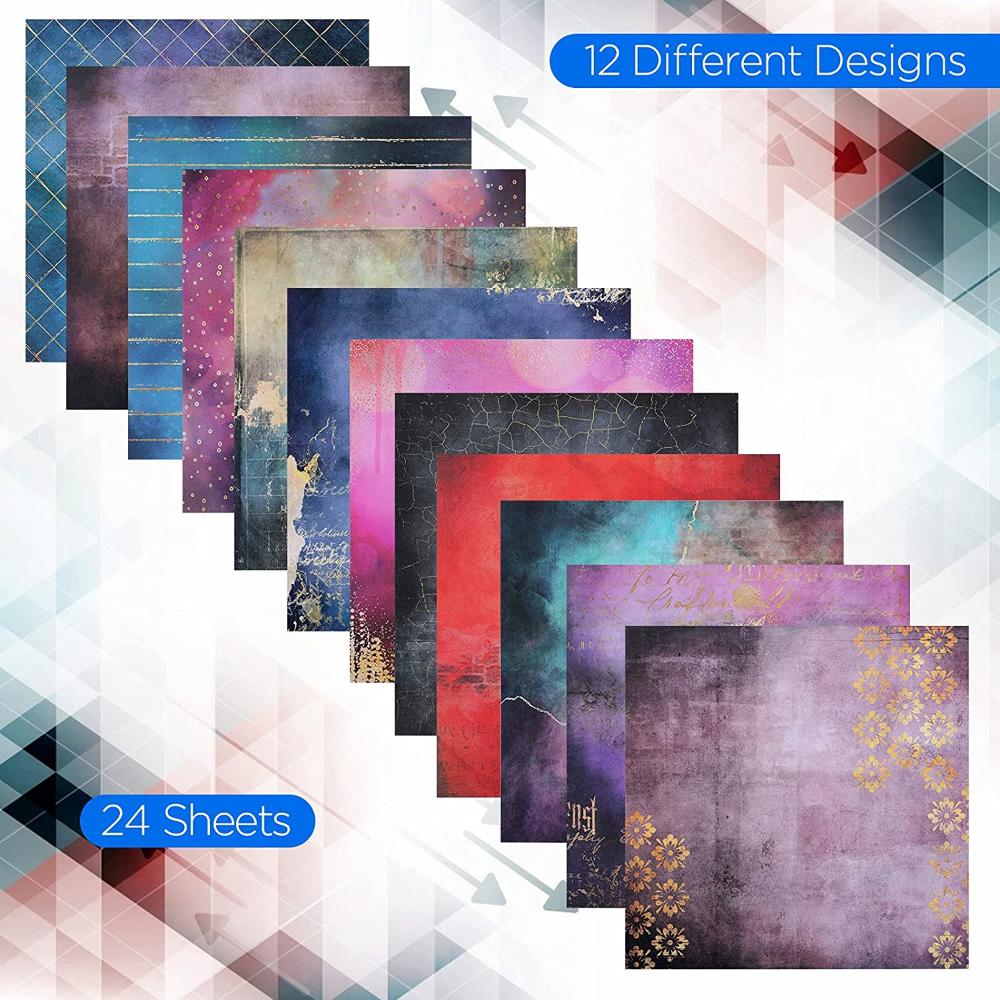 6"×6",Single-Sided Scrapbook Paper Pad,24 Sheets Cardstock Brilliant Life Pack Cardmaking Background Origami