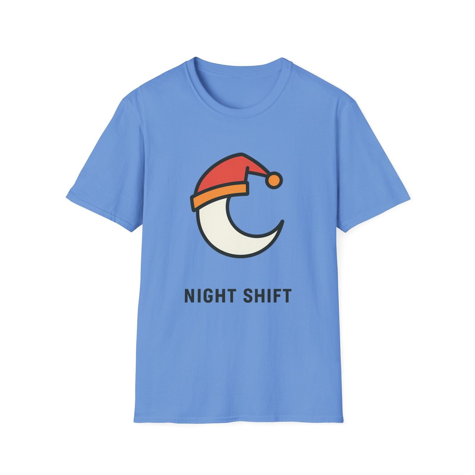 Unisex Softstyle T-Shirt Mens Womens Tees Top Crescent Moon Santa Hat Whimsical Minimalist Christmas 4XL