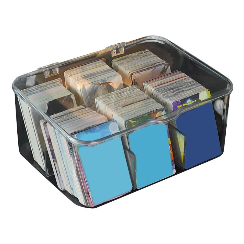

Transparent Plastic Card Collector Box with Clear Design Dustproof Lid for Children Card Collection and Displaying