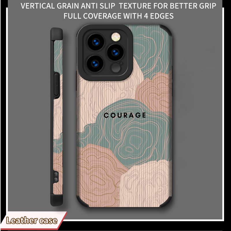 Mode-Hybrid-bedruckte vertikale Narbenleder-Rückseite aus weichem Silikon mit Kameraobjektiv und vollem Schutz für Samsung