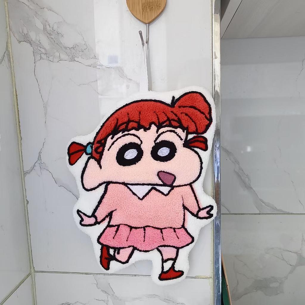 **Kawaii Crayon Shin-Chan Cartoon Cute Hand Towel Water-Absorbent Coral Fleece Kitchen Quick-Drying Shower Room Supplies