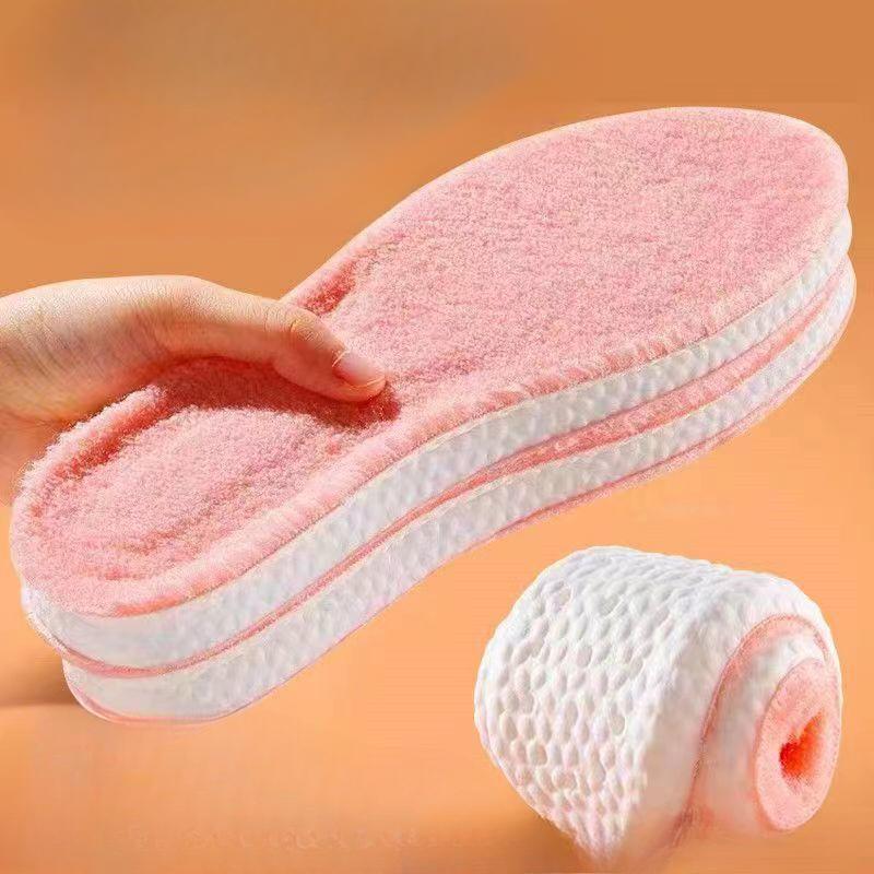 

Толстые, теплые и дышащие стельки с флисовой подкладкой - Уютные детские вкладыши для обуви на зиму - Нескользящие, влагоотводящие 35-36 розовый