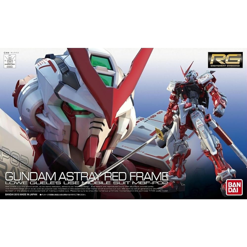Bandai Spirits RG Gundam Seed Astray MBF-P02 Red Frame 1/144 Scale Model Kit Pre-painted Assembly Required