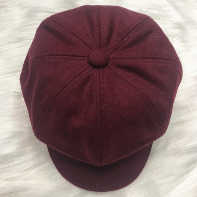 Women All Match Solid Color Short Brim Beret for Autumn Winter Wear