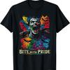 Gothic Gay Pride Dracula Bite With Pride, LGBTQ Goth Vampire T-Shirt