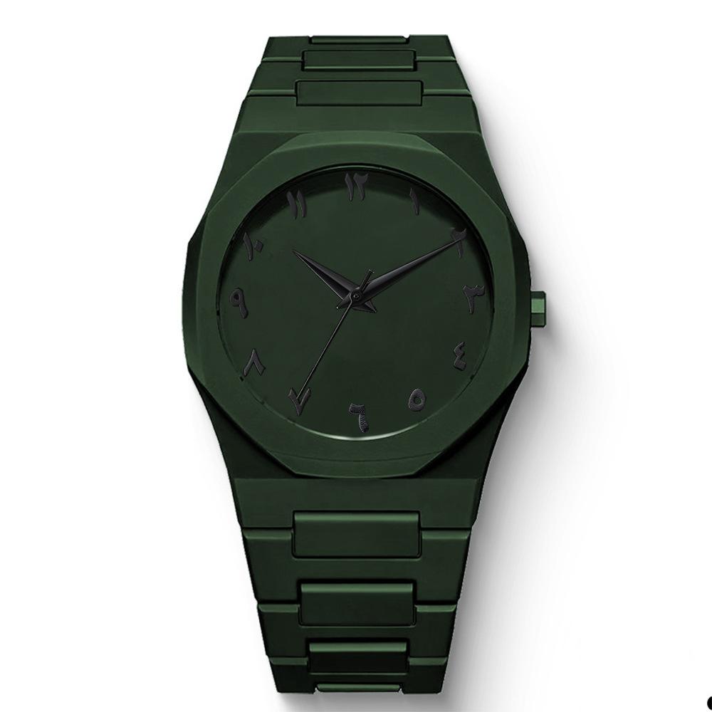 Nuovo alla Moda Orologio da Uomo Semplice Nero Maschile Orologi al Quarzo Digitale Arabo Casual Cinturino a Goccia d'Olio