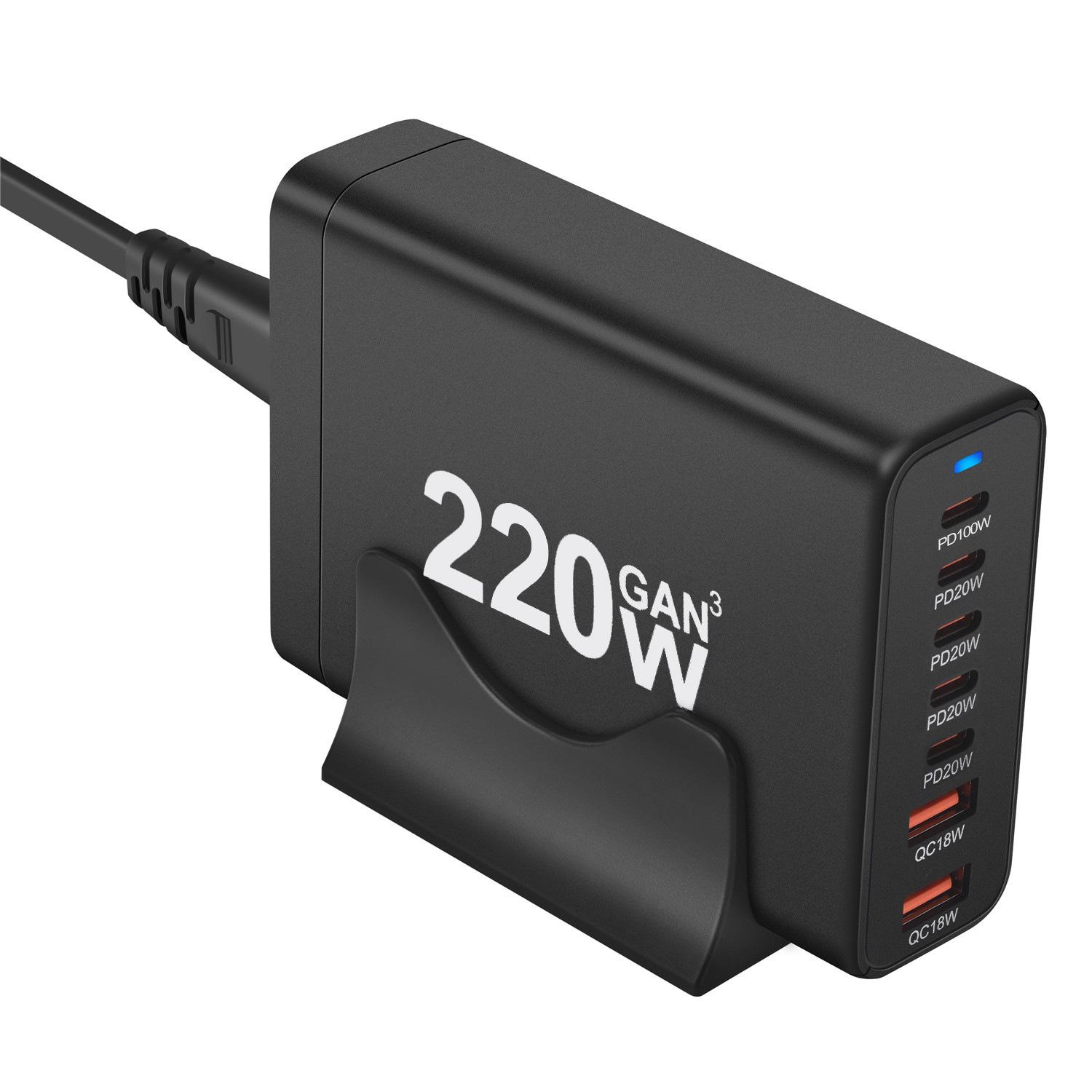 220W GaN Multi-Device Desktop Charging Station for Phones and Computers