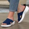Sandali da Donna Forza Elastica Scarpe Estive con Tacco Basso Sandali Estivi Ciabattine da Donna Leggere Slip-on Sandali con Tacco Femminili