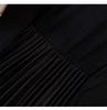 Women's Elegant Mid-Length Black Dress - 2025 Autumn New Style, Slimming Pleated Skirt, Long Sleeve Versatile Design