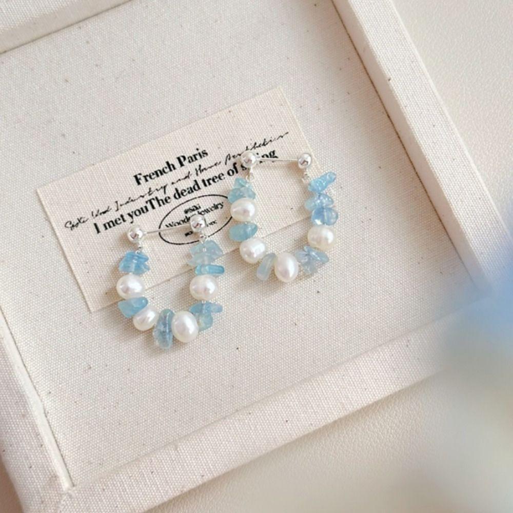 High-End Pearl Bracelet Colored Stone Women's Retro Earrings Beaded Jewelry  Ladies Pendant