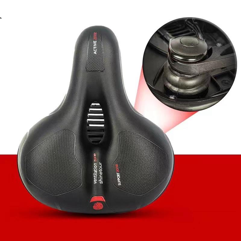 

Комфортное широкое седло для велосипеда с большой подушечкой для велосипеда с гелем Cruiser, экстра-спортивное мягкое сиденье с подкладкой Shock-absorbing ball красный