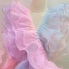 Sheer Organza Material Scalloped Edge Frill Ribbon Double Layer Lace Trim  Curtain Decoration