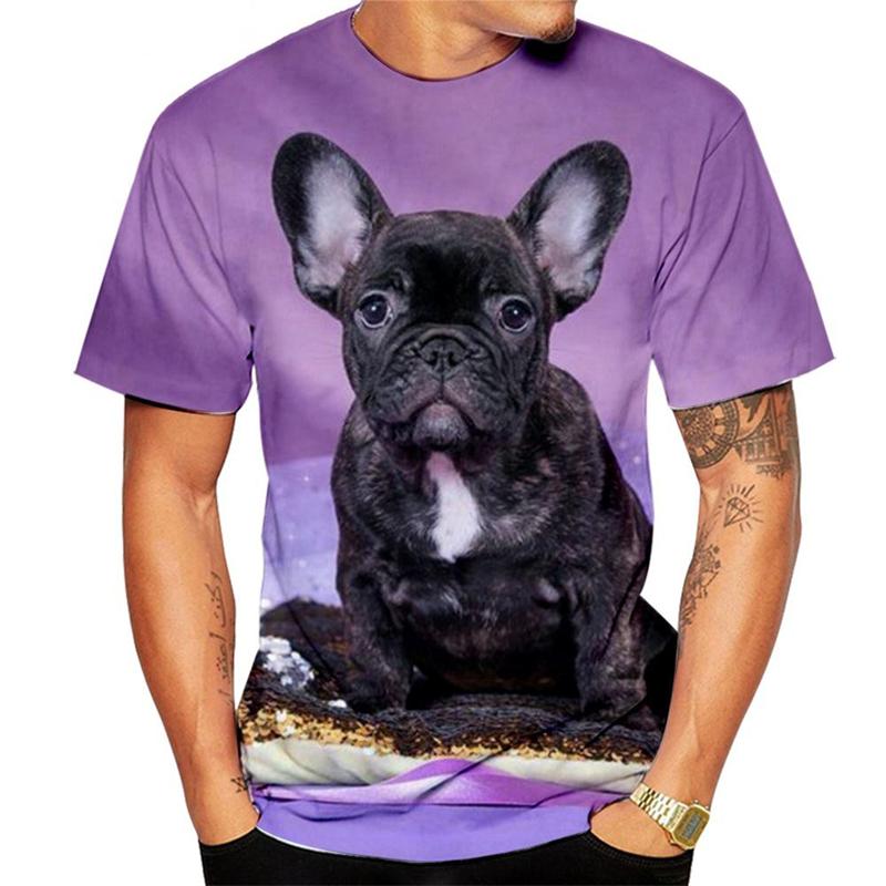Animal French Bulldog 3D Print T-Shirt Men Women Funny Tshirt Y2k Summer Oversized Kids T Shirt Round Neck Short Sleeve Tops
