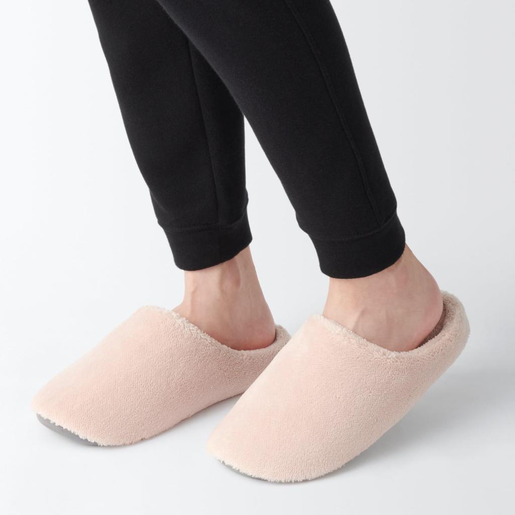 MUJI Warm Fiber Insole Size L Feet 83452780 Slippers, Pink, (for 25-26.5cm), (Room Shoes)
