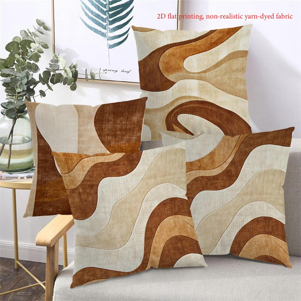 Modern pattern 2D flat printing home decoration polyester pillowcase, sofa decoration cushion cover, bedside throw pillow