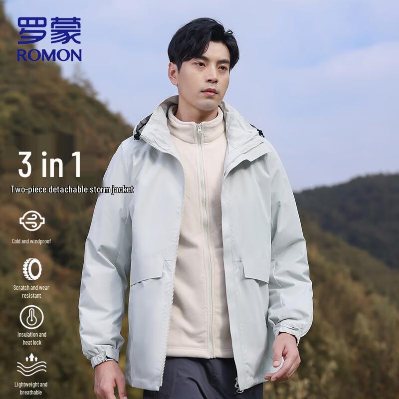 Romon Men s 3-in-1 Windbreaker Jacket 3XL