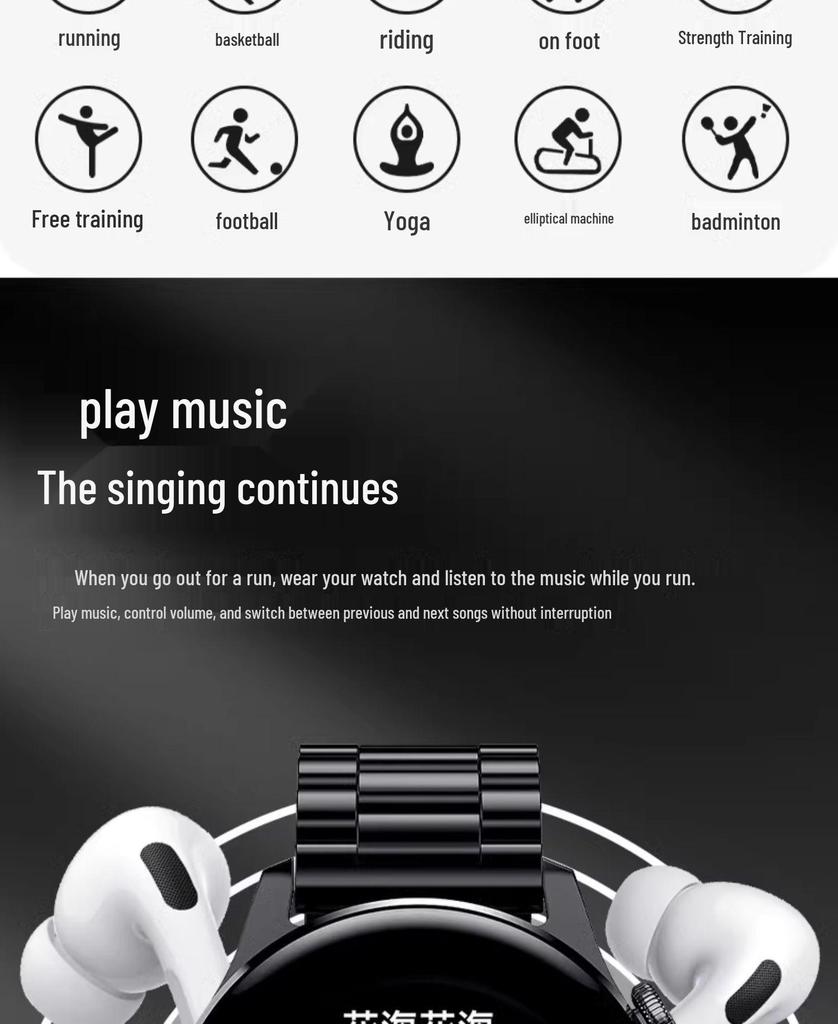 Montre connectée Watch8: Nouveau Multifonction Bluetooth, Étanche, Paiement NFC, Sports, Musique T05.